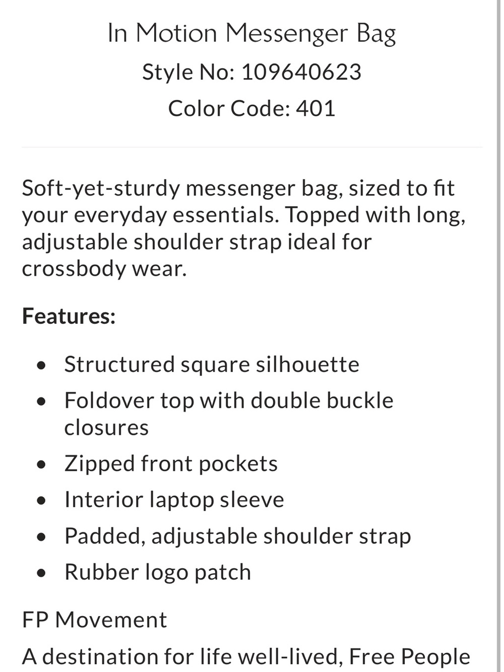 Free People In Motion Messenger Bag - Picture 6 of 8